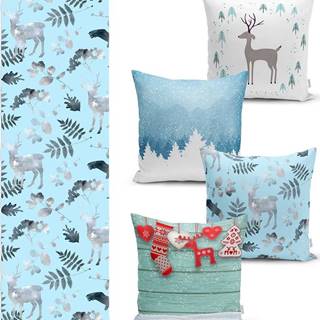 Sada 4 vánočních povlaků na polštář a běhounu na stůl Minimalist Cushion Covers Winter Wonderland