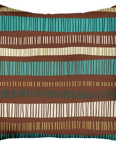 Hnědý povlak na polštář Mike & Co. NEW YORK Jungle Stripes, 43 x 43 cm