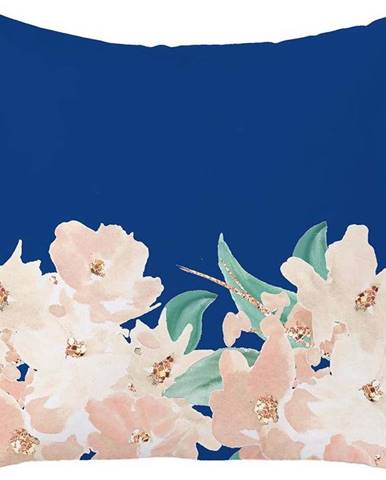 Modro-růžový povlak na polštář Mike & Co. NEW YORK Honey Roses, 43 x 43 cm