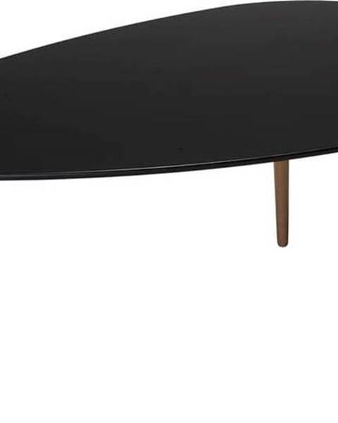 Furnhouse Černý konferenční stolek s nohami z bukového dřeva Furnhouse Fly, 116 x 66 cm