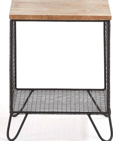 La Forma Černý odkládací stolek s deskou z mangového dřeva Kave Home Interni