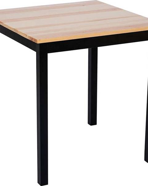 loomi.design Jídelní stůl z borovicového dřeva s černou konstrukcí Bonami Essentials Sydney, 70 x 70 cm