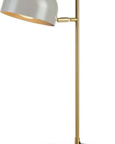 Šedá stolní lampa se stojanem v měděné barvě Markslöjd Pose