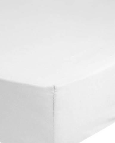 Dětské bílé bavlněné elastické prostěradlo Good Morning, 60 x 120 cm