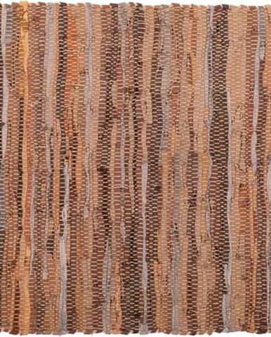 Hnědo-oranžový kožený koberec Tiseco Home Studio Nayya, 60 x 90 cm