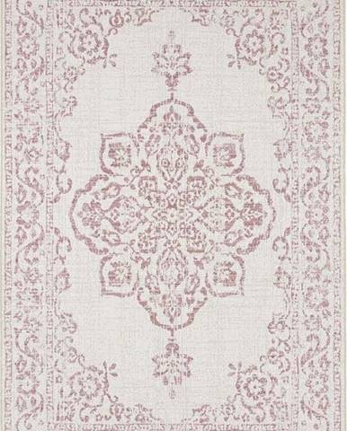 Červeno-krémový venkovní koberec NORTHRUGS Tilos, 80 x 150 cm