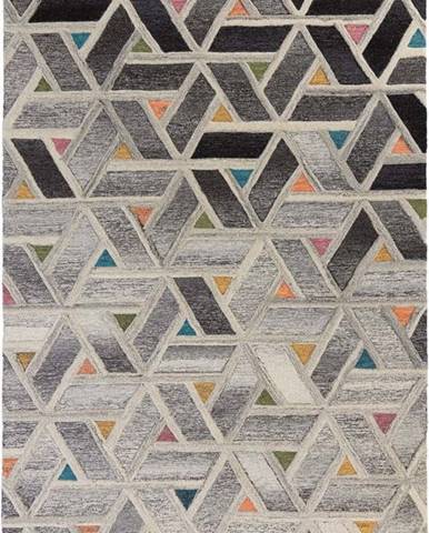 Šedý vlněný koberec Flair Rugs River, 200 x 290 cm