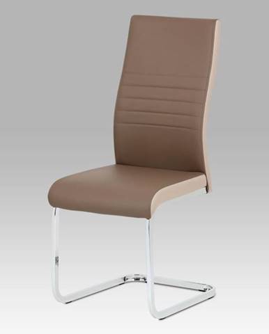 Jídelní židle DCL-429 COF, coffee/cappuccino koženka/chrom