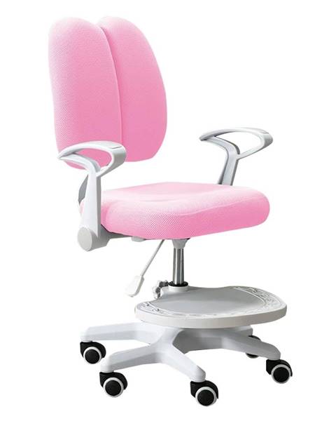Smartshop Rostoucí židle s podnoží a šlemi, růžová / bílá, ANAIS