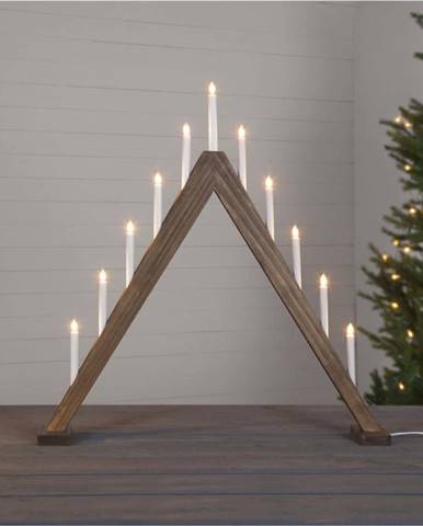 Hnědý vánoční LED svícen Star Trading Trill, výška 79 cm