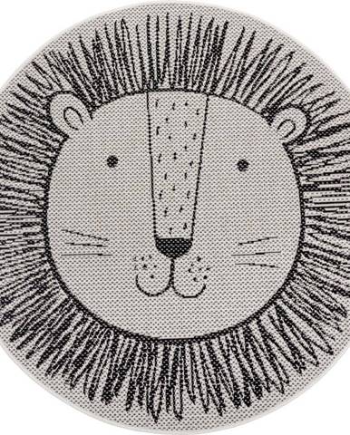 Krémový dětský koberec Ragami Lion, ø 160 cm
