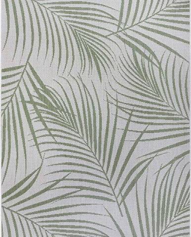 Zeleno-šedý venkovní koberec Ragami Flora, 120 x 170 cm