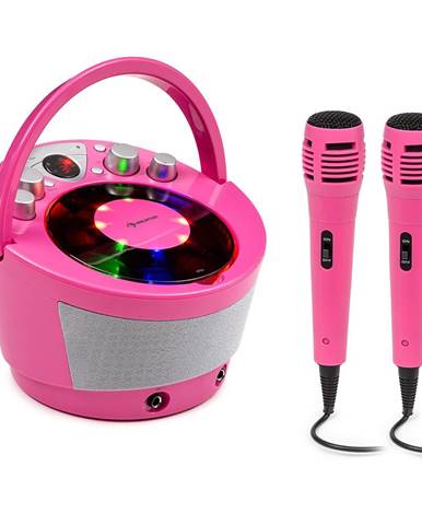 Auna SingSing BT, karaoke systém, 2 x mikrofon, CD přehrávač, BT, LED světelný efekt, přenosný