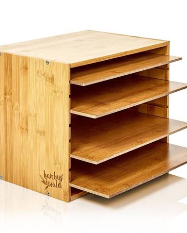 Blumfeldt Zásobník na dokumenty, organizér na dokumenty, 5 složek, rozměry: 30,5 × 24 × 22,5 cm, bambus