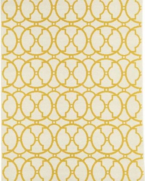Floorita Béžovo-žlutý venkovní koberec Floorita Interlaced, 160 x 230 cm
