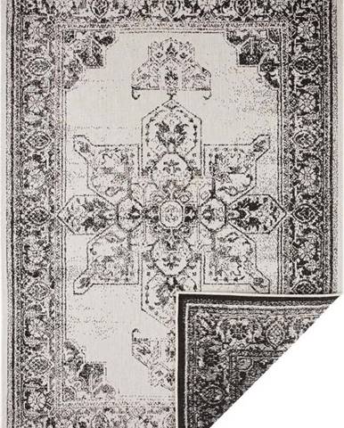 Černo-krémový venkovní koberec Bougari Borbon, 80 x 150 cm