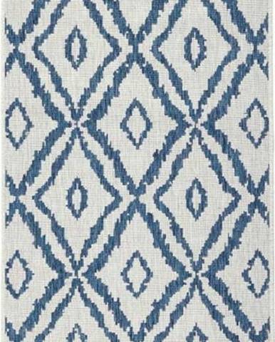 Modro-bílý venkovní koberec Bougari Rio, 80 x 350 cm