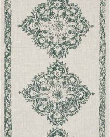 Zeleno-krémový venkovní koberec NORTHRUGS Cofete, 80 x 350 cm