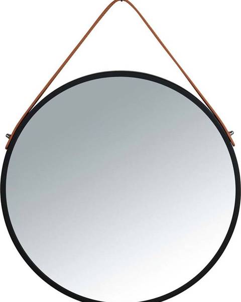 WENKO Černé závěsné zrcadlo Wenko Borrone, ø 40 cm