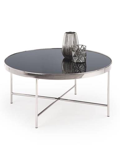 Kulatý konferenční stolek MORIA, černá/chrom