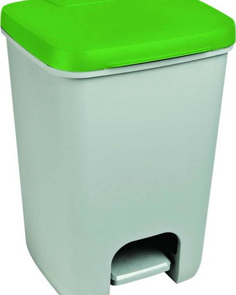 Curver Šedo-zelený odpadkový koš Curver Essentials, 20 l