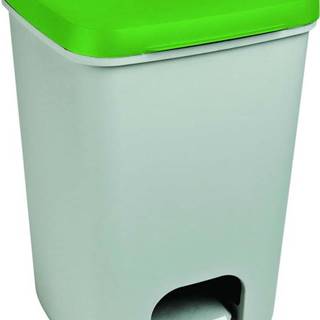 Šedo-zelený odpadkový koš Curver Essentials, 20 l