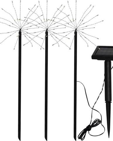 Sada 3 venkovních solárních LED svítidel Star Trading Firework, výška 40 cm