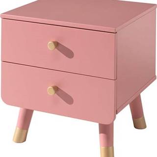 Růžový dětský noční stolek z borovicového dřeva Vipack Billy