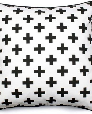 Černo-bílý povlak na polštář WeLoveBeds Sharp Black White, 60 x 60 cm