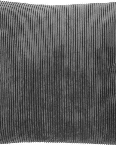Tmavě šedý dekorativní polštář Tiseco Home Studio Ribbed, 40 x 40 cm