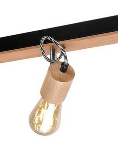 Dřevěné stropní svítidlo pro 3 žárovky s černým detailem LAMKUR Gustavo