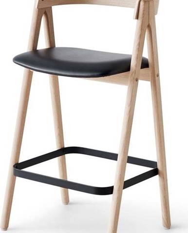 Barová židle s koženým sedákem Findahl by Hammel Mette, výška 98 cm
