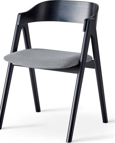 Černá jídelní židle z bukového dřeva s šedým sedákem Findahl by Hammel Mette