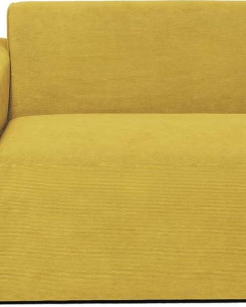 Scandic Hořčicově žlutý koncový modul manšestrové pohovky Scandic Sting, 124 cm, levý roh