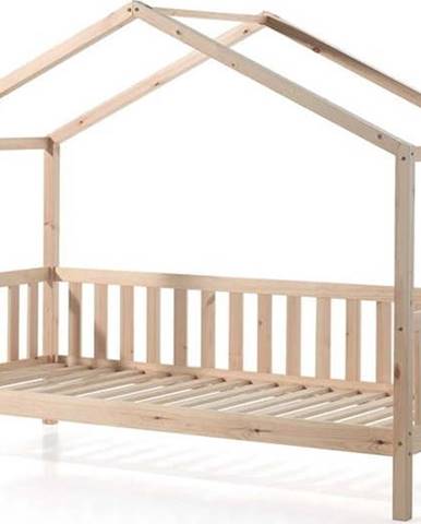 Domečková dětská postel z borovicového dřeva Vipack Dallas, 90 x 200 cm