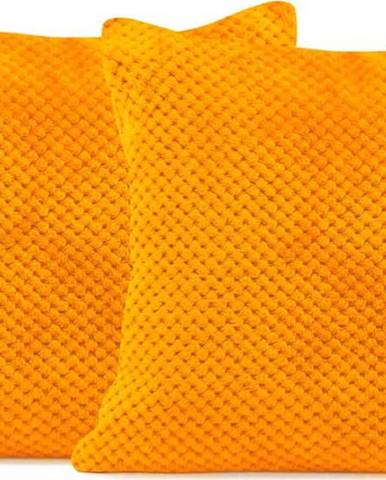 Sada 2 oranžových dekorativních povlaků na polštář z mikrovlákna DecoKing Henry, 45 x 45 cm