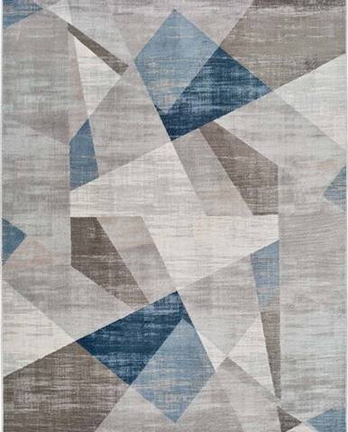 Šedo-modrý koberec Universal Babek Geo, 133 x 195 cm