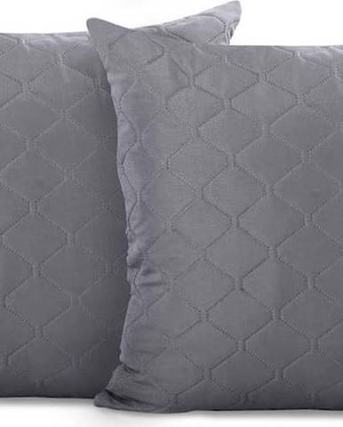 Sada 2 šedých povlaků na polštář z mikrovlákna DecoKing Axel, 40 x 40 cm