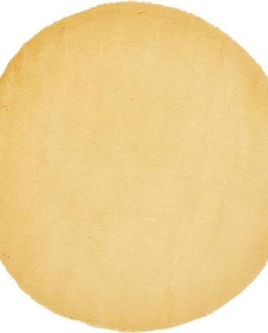 Žlutý koberec Think Rugs Teddy, ⌀ 120 cm