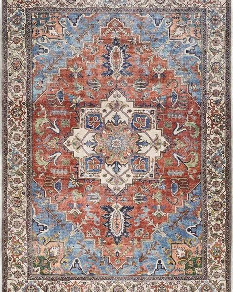 Universal Hnědo-červený koberec s podílem bavlny Universal Haria, 140 x 200 cm
