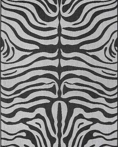 Černo-šedý venkovní koberec Ragami Safari, 80 x 150 cm