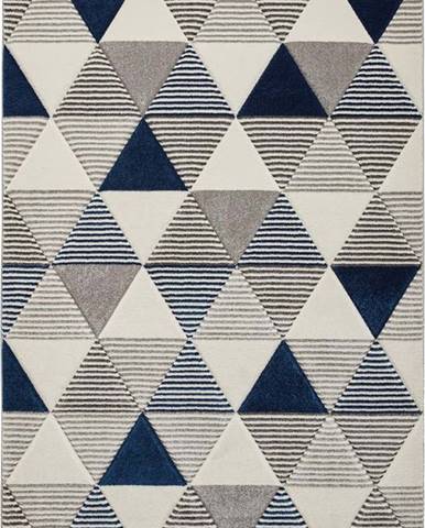 Modro-šedý koberec Think Rugs Brooklyn Geo, 160 x 220 cm