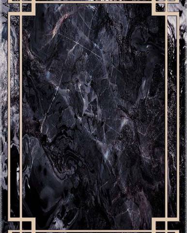 Černý koberec Vitaus Willow, 50 x 80 cm