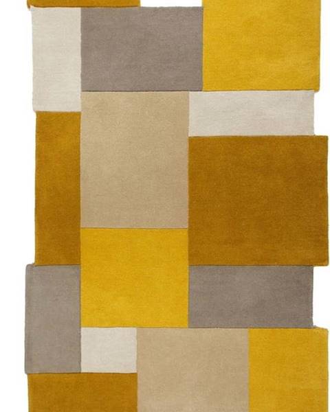 Flair Rugs Žluto-béžový vlněný koberec Flair Rugs Collage, 120 x 180 cm