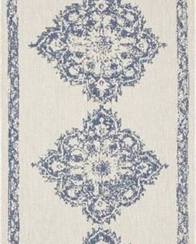 Modro-krémový venkovní koberec NORTHRUGS Cofete, 80 x 350 cm