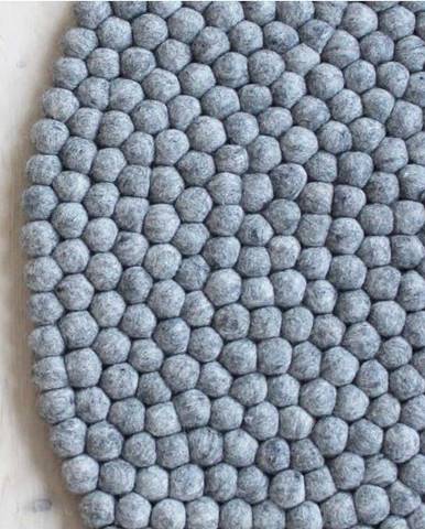 Ocelově šedý kuličkový vlněný koberec Wooldot Ball Rugs, ⌀ 120 cm