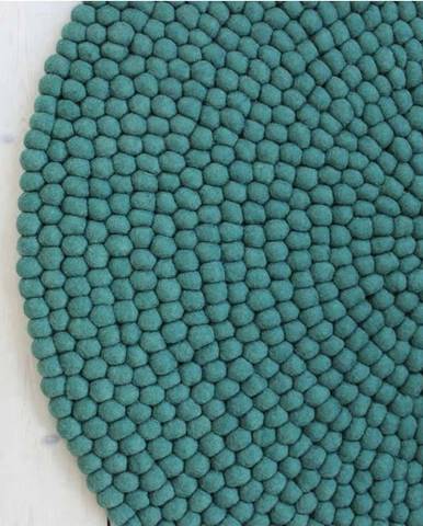 Zelený kuličkový vlněný koberec Wooldot Ball Rugs, ⌀ 120 cm