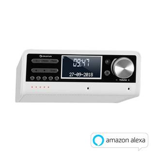 Auna Intelligence DAB+, kuchyňské rádio, hlasové ovládání Alexa, Spotify, bluetooth, bílé