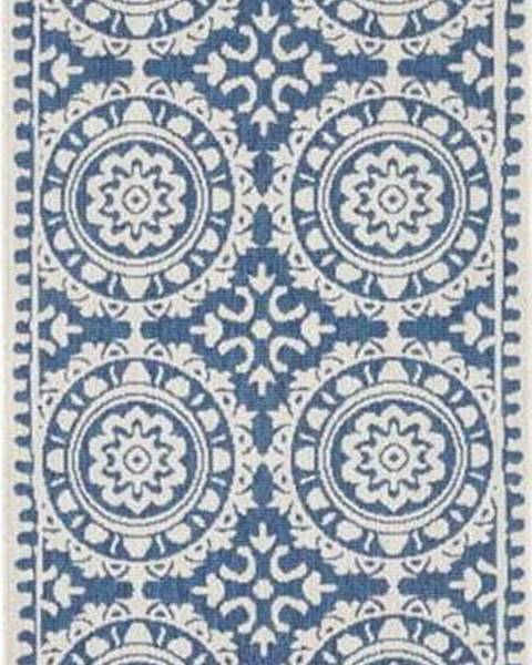 NORTHRUGS Modro-krémový venkovní koberec NORTHRUGS Jardin, 80 x 350 cm