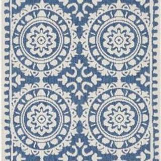 Modro-krémový venkovní koberec NORTHRUGS Jardin, 80 x 350 cm
